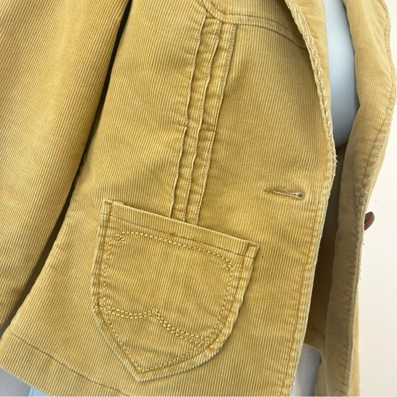 DOLLHOUSE 90s Y2K Corduroy Cropped Blazer Jacket Size S Tan Boho Academia - Picture 5 of 12